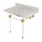 Fauceture 36X22 Marble Vanity Top W/ Acrylic Feet Combo, Marble/Brass KVPB3630MA7 - alternate 1